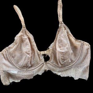 Intimately Free People Nude Lace Floral Embroidered Lingerie Bra 36C